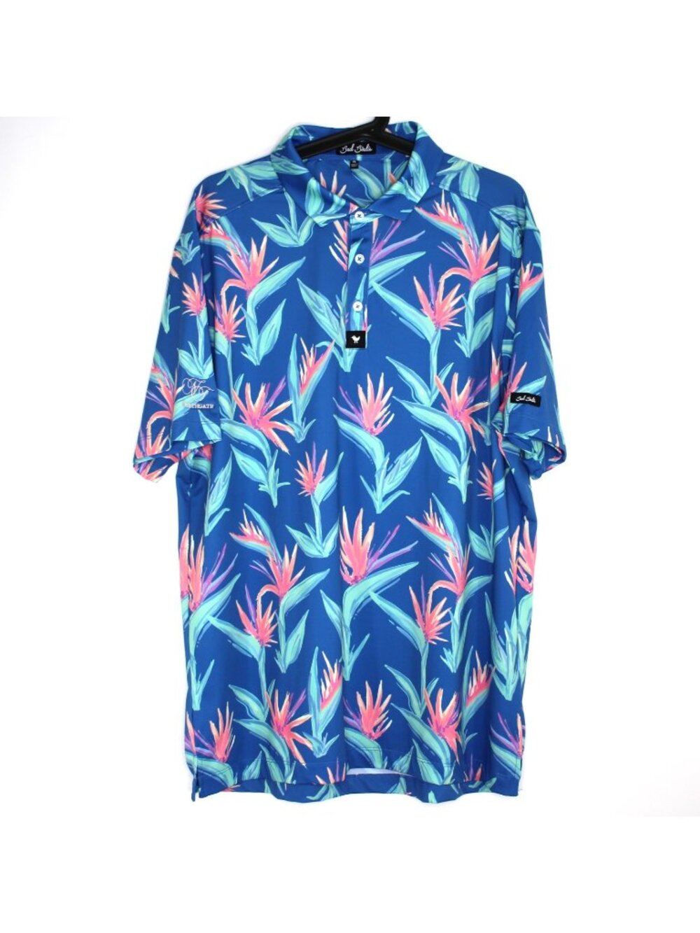 Bad Birdie Mens XL Geometric Pattern Golf Performance Polo Shirt H1018